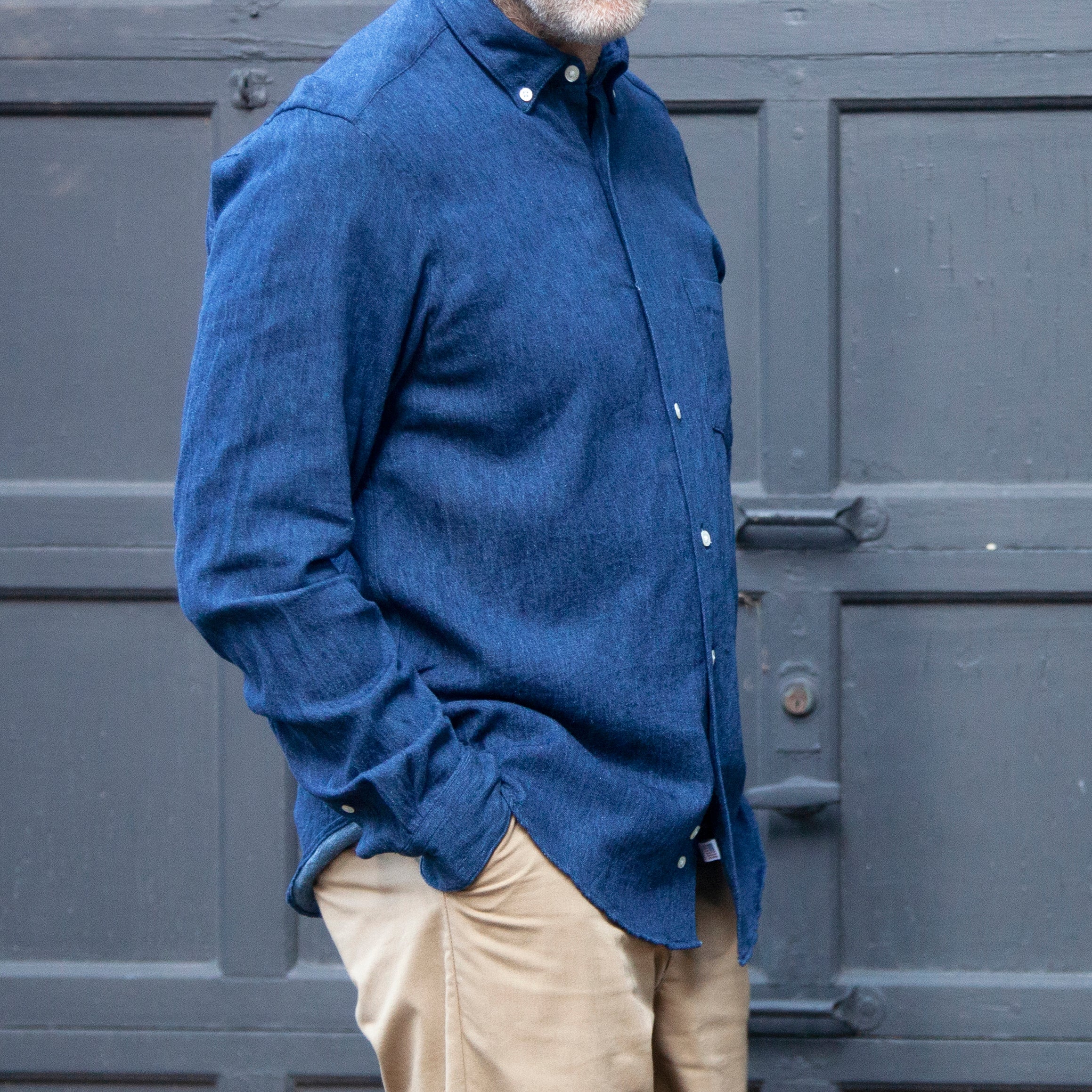 Steven Alan Single Needle Shirt - Denim Dark Blue | Garmentory