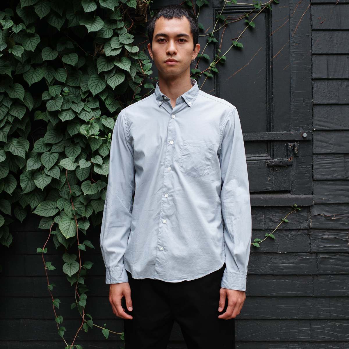 steven alan× 221 VILLAGE Block Shirt Steven Alan Single Needle Shirt - Nardo Grey Stripe | Garmentory
