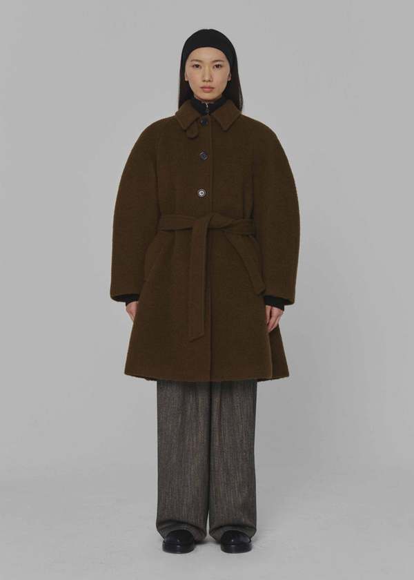 AMOMENTO Fuzzy Raglan Coat - Brown | Garmentory