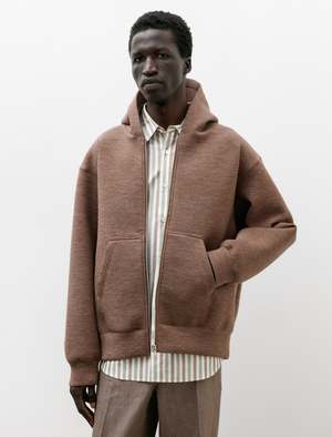 Ernie Palo Alpaca Knit Double Zip Hoodie - Beige | Garmentory