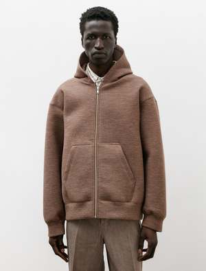 Ernie Palo Alpaca Knit Double Zip Hoodie - Beige | Garmentory