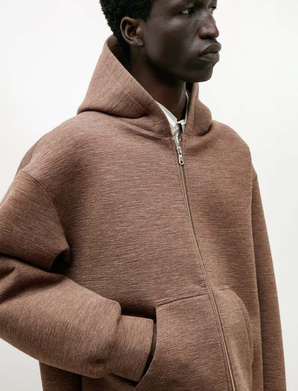 Ernie Palo Alpaca Knit Double Zip Hoodie - Beige | Garmentory