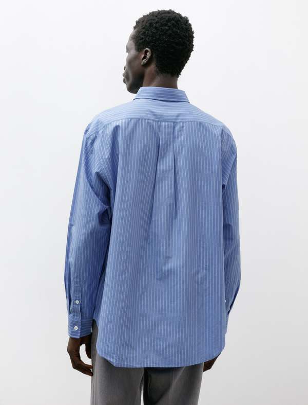Ernie Palo Cotton Silk Stripe Shirt - Sax | Garmentory