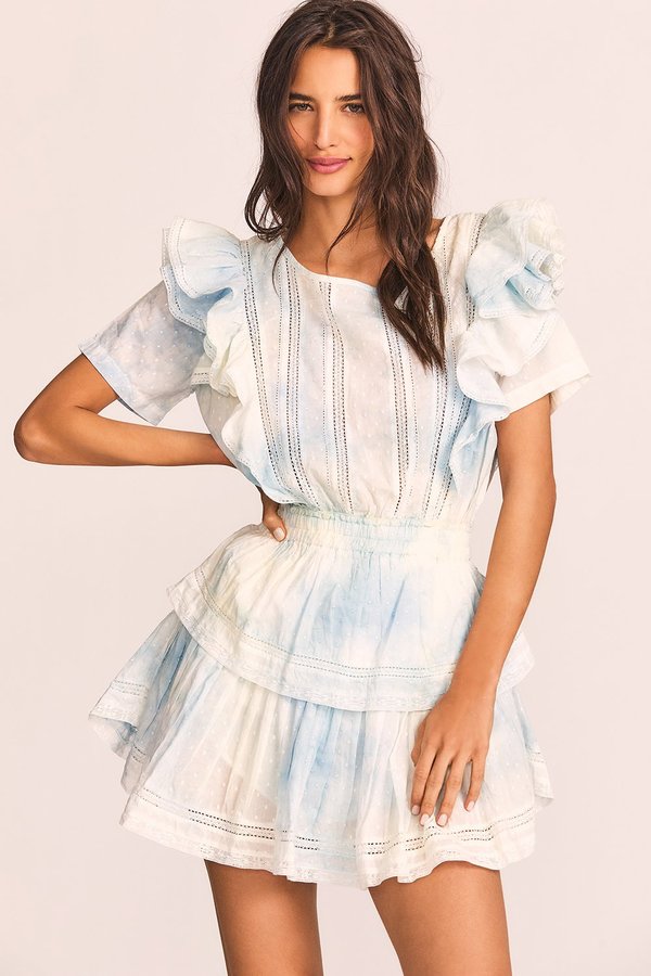 LoveShackFancy Natasha Dress - Lily Pond Natural Hand Dye | Garmentory