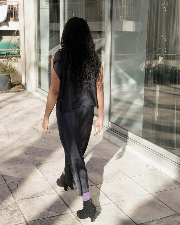 Baserange Clavo Skirt - Blue Black | Garmentory