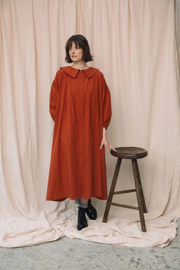 Beaumont Organic Aralia Poplin Dress - Paprika