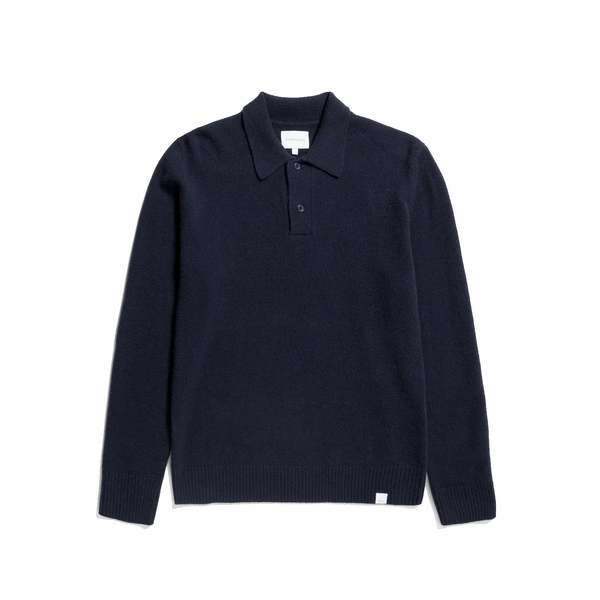 Norse Projects Standard Merino Lambswool Polo - Dark Navy Norse Projects Standard Merino Lambswool Polo - Dark Navy