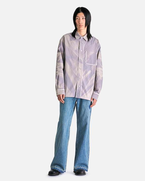 JiyongKim Sun-Bleached Raw Edge Shirt - Off White