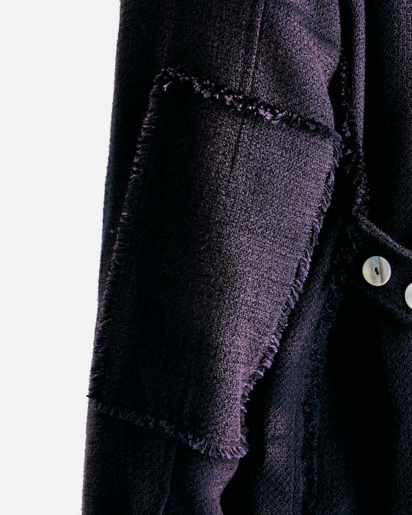 JiyongKim Sun-Bleached Tweed Jacket - Navy JiyongKim Sun-Bleached Tweed Jacket - Navy
