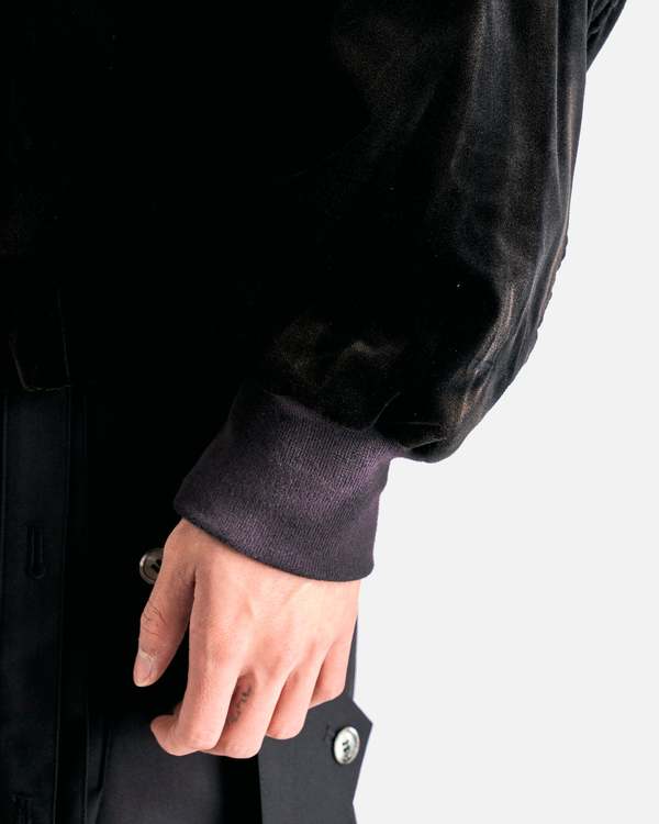 JiyongKim Sun-Bleached Velvet Shawl Collar Bomber - Black JiyongKim Sun-Bleached Velvet Shawl Collar Bomber - Black