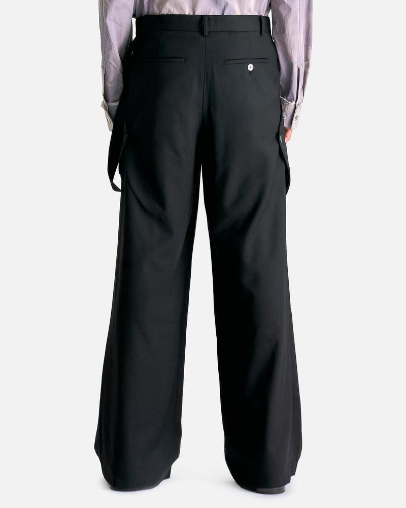 JiyongKim Tailored Detachable Pocket Wide Trouser - Black JiyongKim Tailored Detachable Pocket Wide Trouser - Black