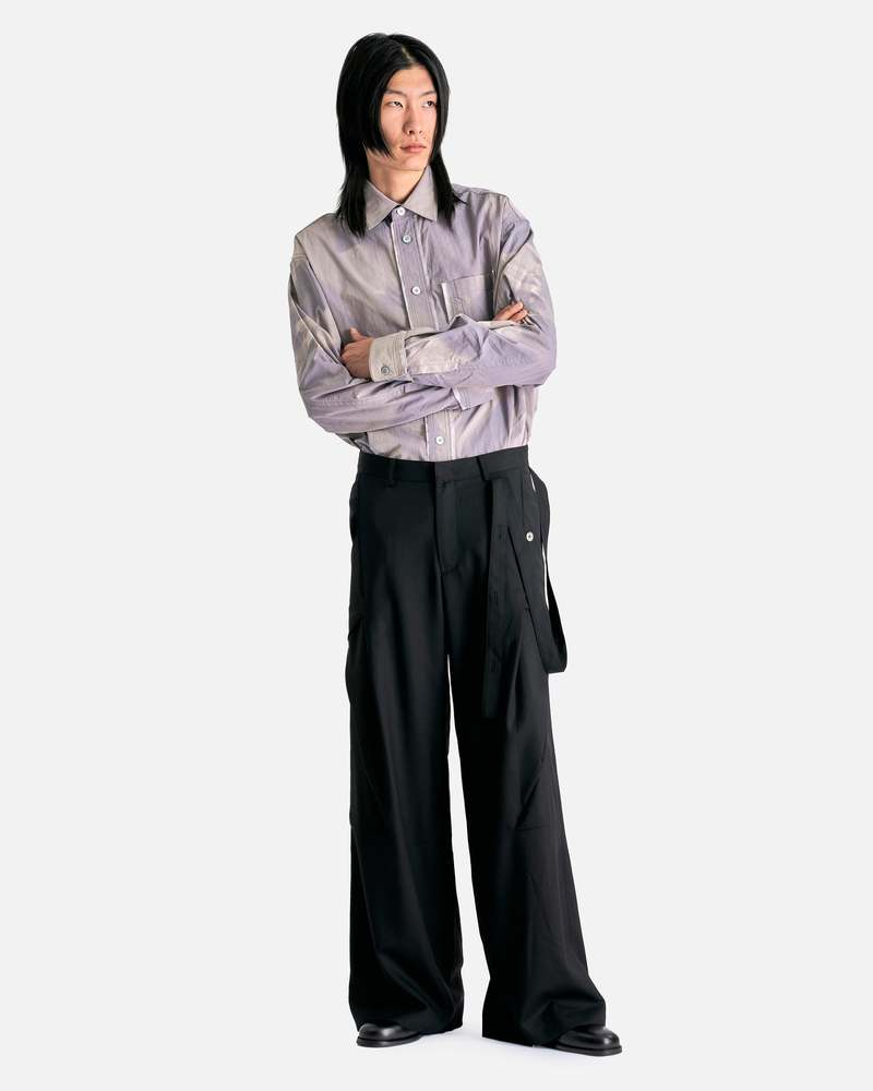 JiyongKim Tailored Detachable Pocket Wide Trouser - Black JiyongKim Tailored Detachable Pocket Wide Trouser - Black