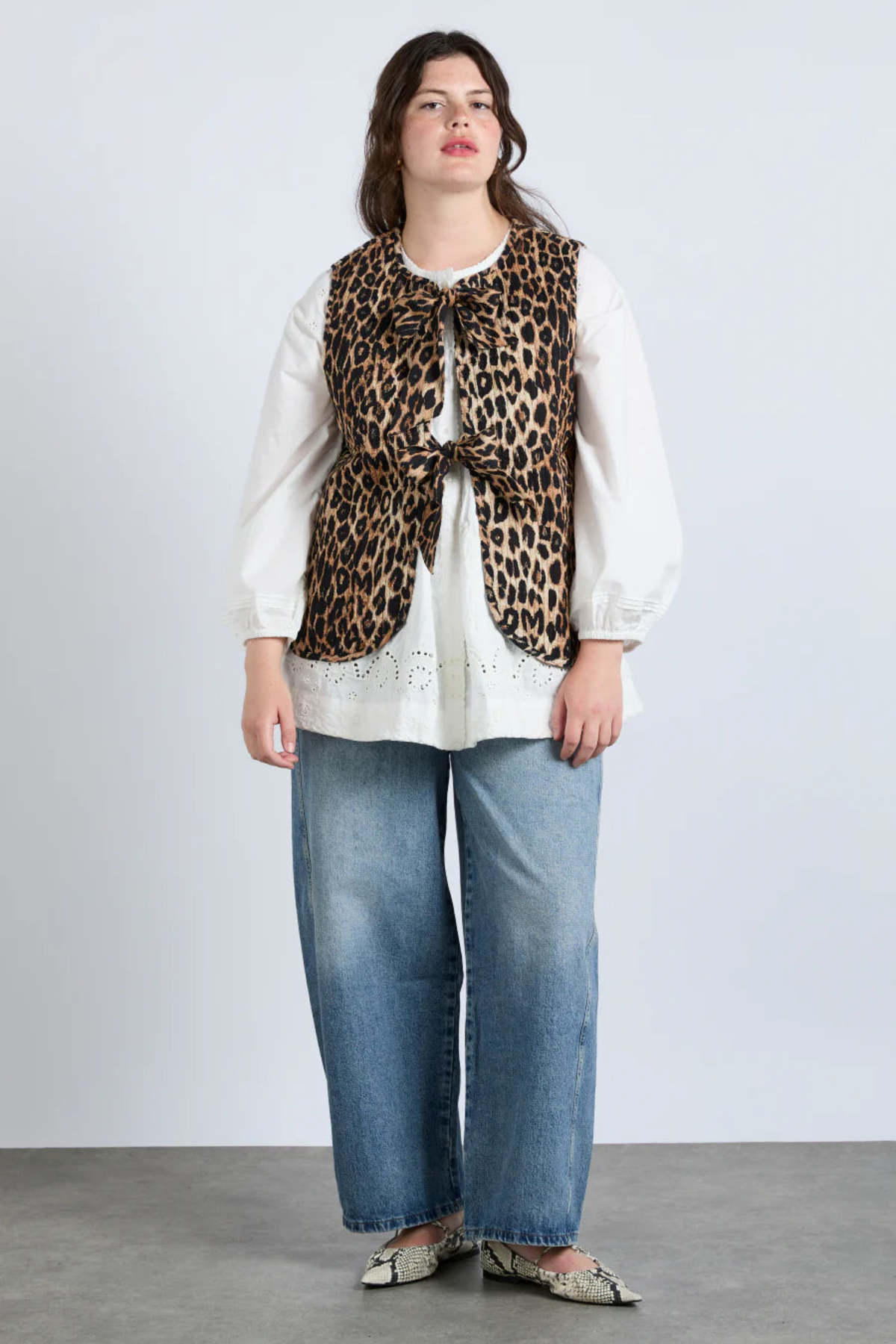 トップス DAMSON MADDER LEODARD TIE FRONT GILET Leopard Tie Front Gilet | Nuuly