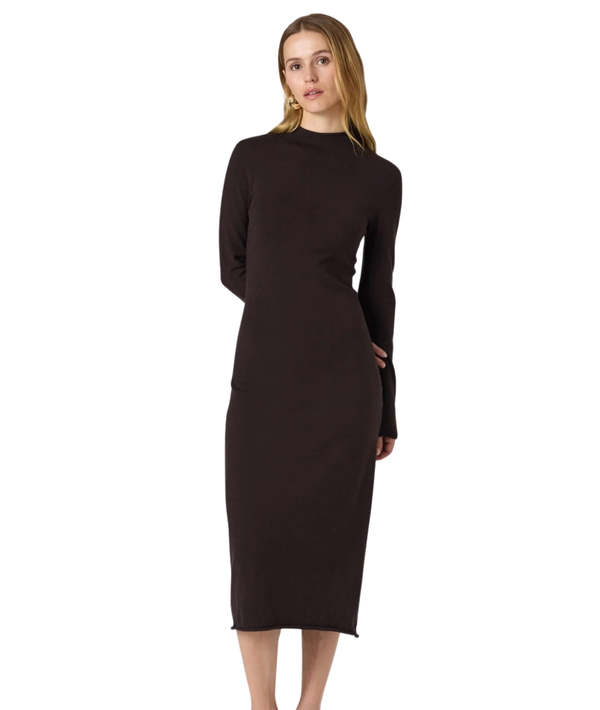 French Connection Cosysoft Side Split Midi Dress - Chocolate Ganache |  Garmentory