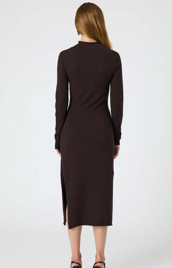French Connection Cosysoft Side Split Midi Dress - Chocolate Ganache |  Garmentory