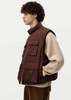SOLID HOMME Quilted Pocket Vest - Brown - Thumbnail 7