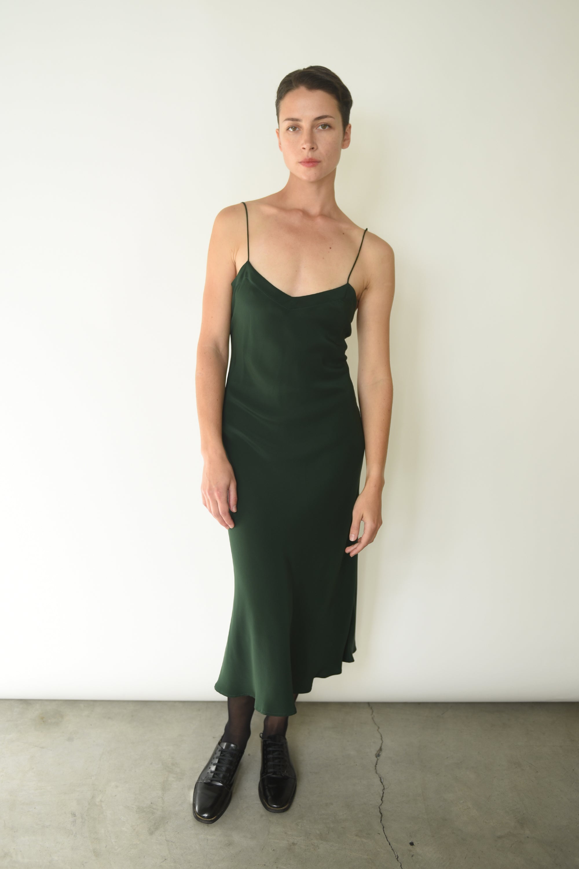 green emerald velvet dress Tay - The Vintage Seam Slip Dress main image 0