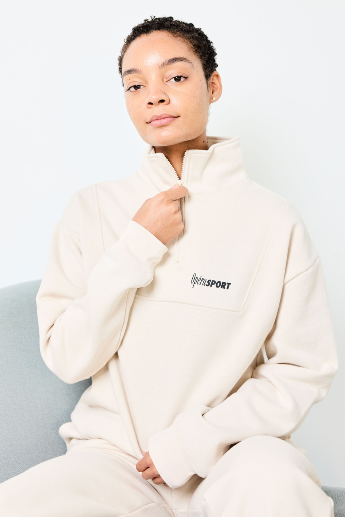 Opera Sport Marley Unisex Halfzip - Oat Milk | Garmentory