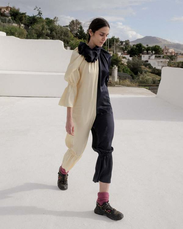 BASERANGE SUZANNE JUMPSUIT ジャンプスーツ Baserange Suzanne Jumpsuit - Blue Black/Yellow | Garmentory