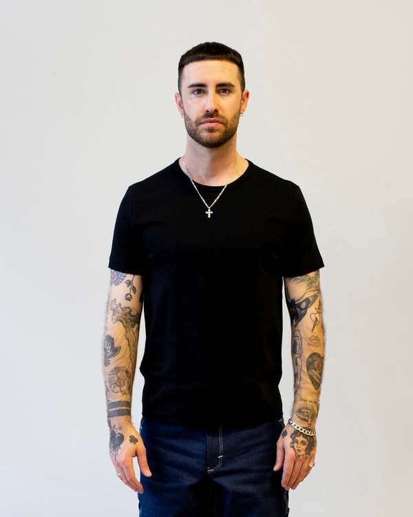 Merz b. Schwanen 215 Loopwheeled T-Shirt - Deep Black