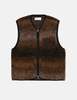 Universal Works Ombre Fleece Zip Gilet - Brown - Thumbnail 5