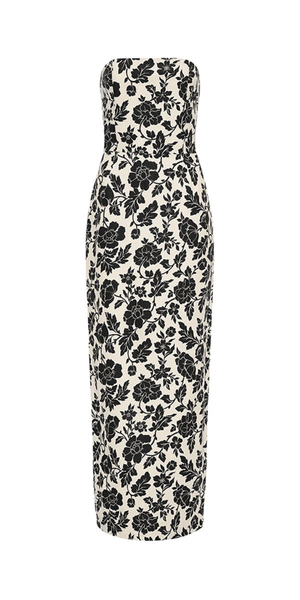 Posse Romeo Strapless Dress - Noir Bloom