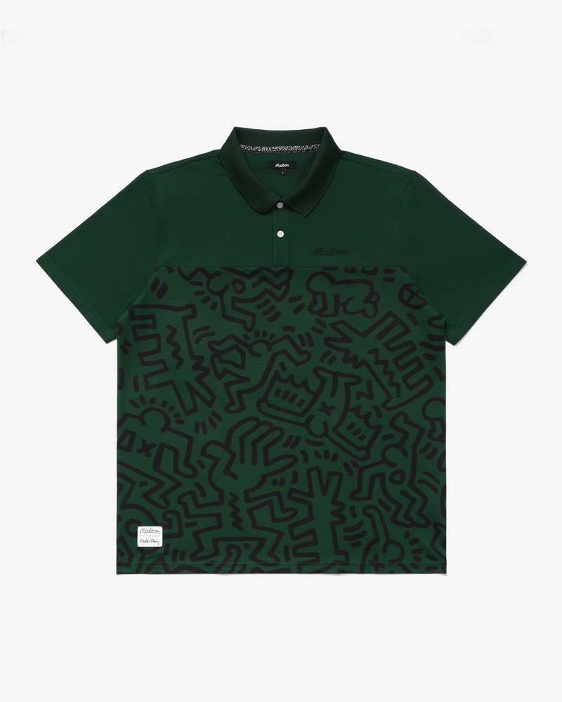 Tシャツ・カットソー Malbon Golf Malbon Jacquard Polo T-Shirt GREEN MAN M5221PTS8 MALBON GOLF X Keith Haring Polo | Garmentory