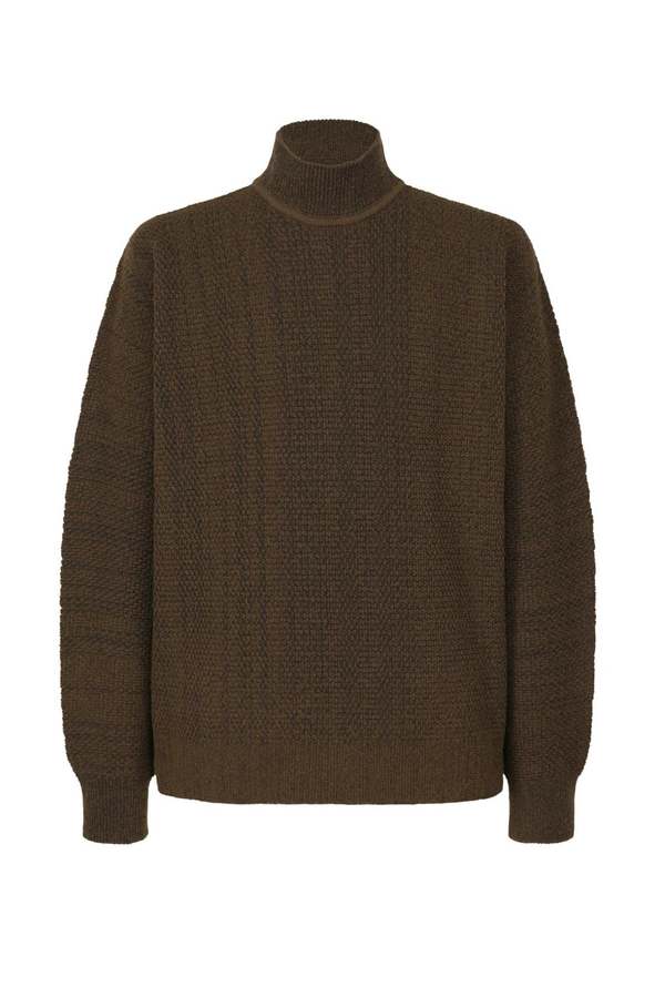 HOMME PLISSE ISSEY MIYAKE Rustic Knit Top - Brown | Garmentory