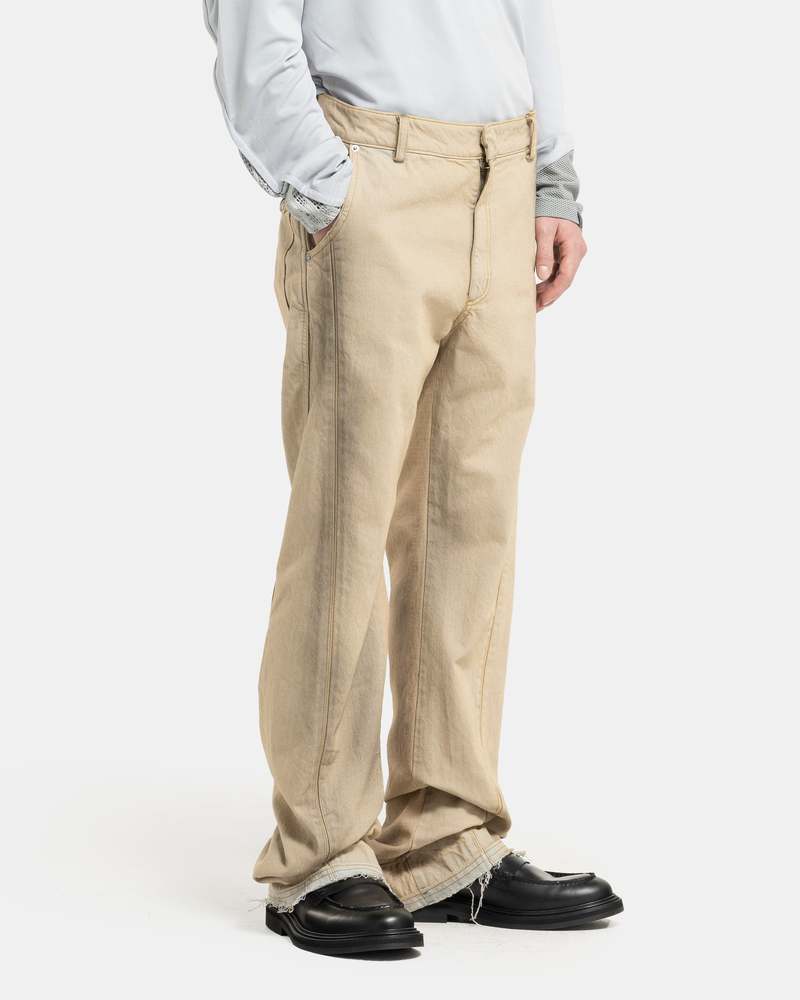 XLIM 06 Bleached Denim Trouser - Sand Beige | Garmentory