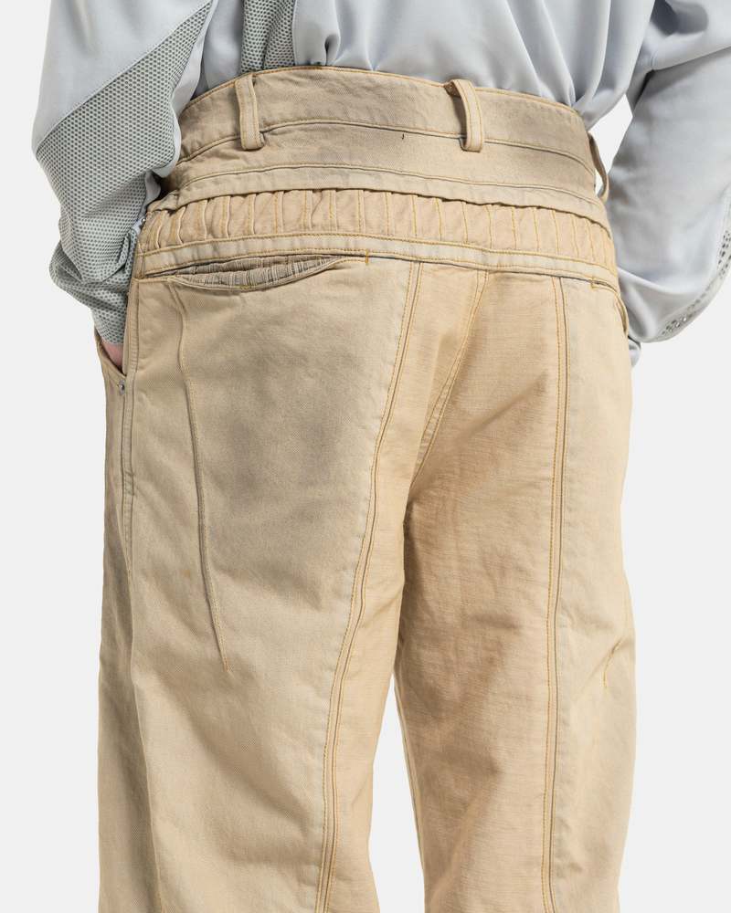 XLIM 06 Bleached Denim Trouser - Sand Beige | Garmentory