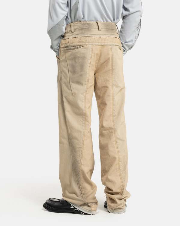 XLIM 06 Bleached Denim Trouser - Sand Beige | Garmentory