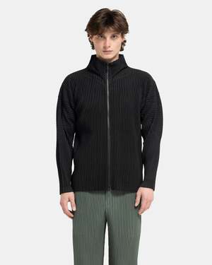 HOMME PLISSE ISSEY MIYAKE Basic Pleated Jacket - Black | Garmentory