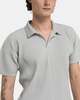 HOMME PLISSE ISSEY MIYAKE Basic Pleated Polo Shirt - Light Grey - Thumbnail 5
