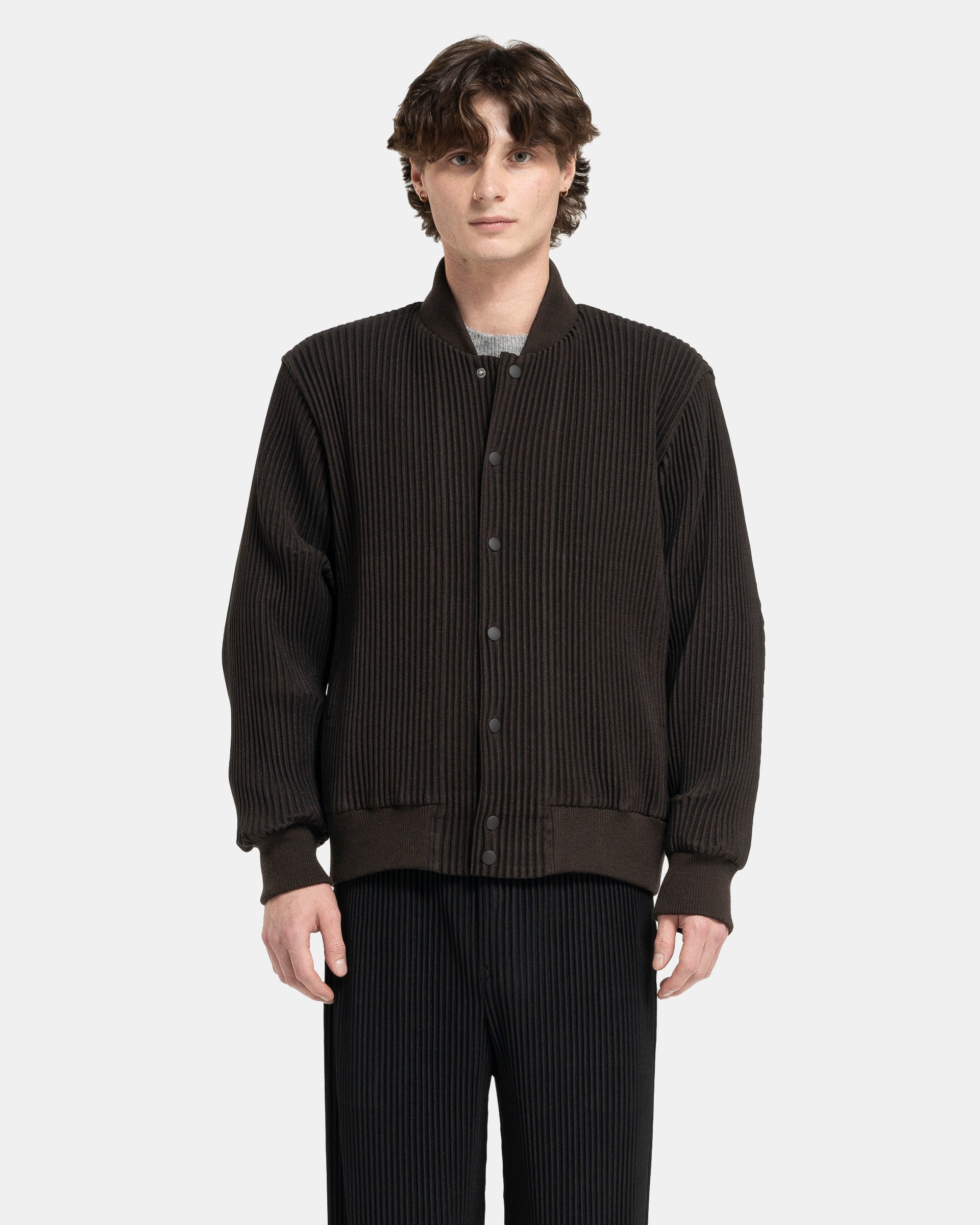 HOMME PLISSE ISSEY MIYAKE Kersey Pleats Jacket - Brown