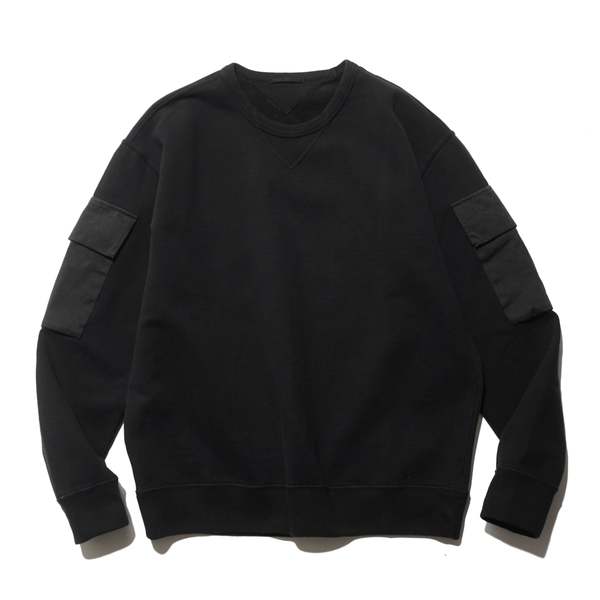 Ten C Multi Pocket Snap Crew Sweat - Black
