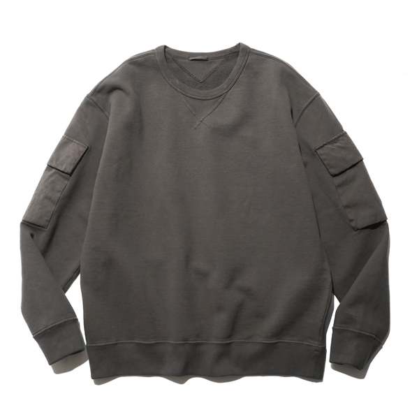 Ten C Multi Pocket Snap Crew Sweat - Grey