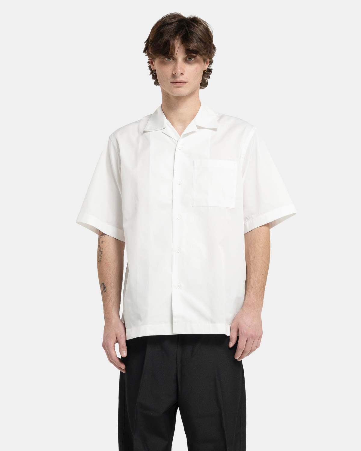 ★OAMC★ Empibian Short Sleeve T-Shirt White 23E28OAJ12COT00 Oamc Men's White Amphibian Short-Sleeved T-Shirt, Size Small
