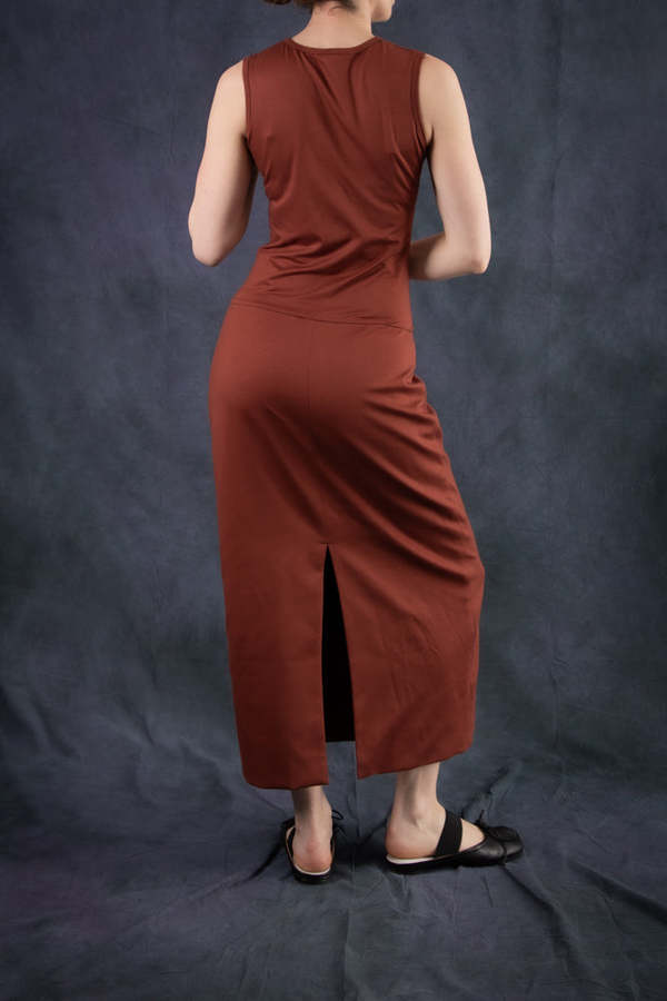 Rachel Mills Mini Oval Maxi Dress - Burnt Ochre | Garmentory Rachel Mills Mini Oval Maxi Dress - Burnt Ochre | Garmentory
