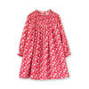 Kids Beet World Girls Smocked Long Sleeves Dress - Red/White Floral - Thumbnail 4