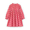 Kids Beet World Girls Smocked Long Sleeves Dress - Red/White Floral - Thumbnail 6