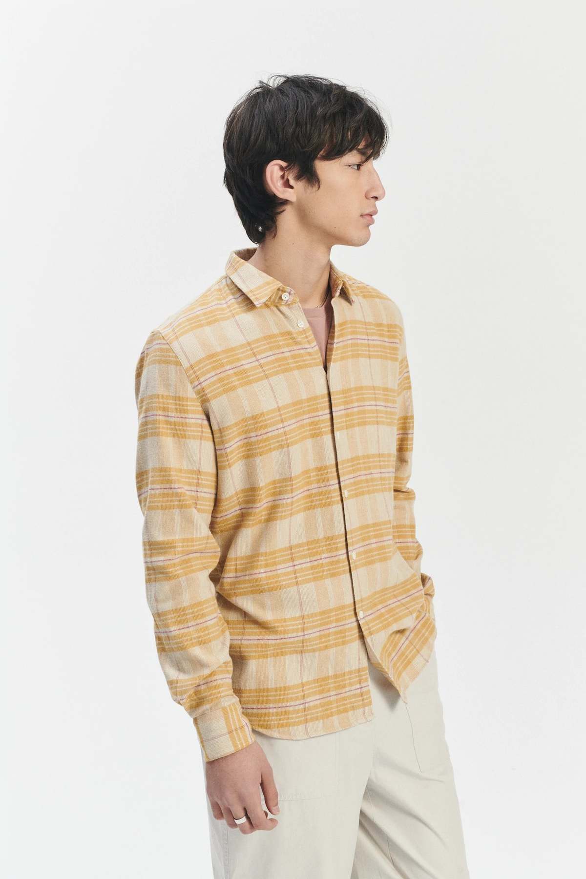 Delikatessen Feel Good Shirt - Yellow Subtle Chequered - Image 6 of 9
