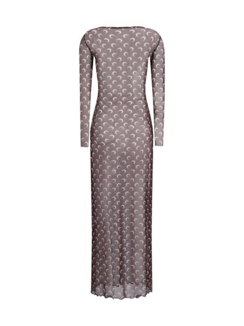 marine serre dress brown Moon Printed Mesh Panelled - Size:US 24Plus / UK 28 / EU 54 Neutral Options are Perfect season chic. pumpkinapple26