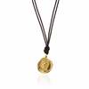 Hermina Athens Hermis Large Luster Moca Leather Necklace - Black/Gold - Thumbnail 2