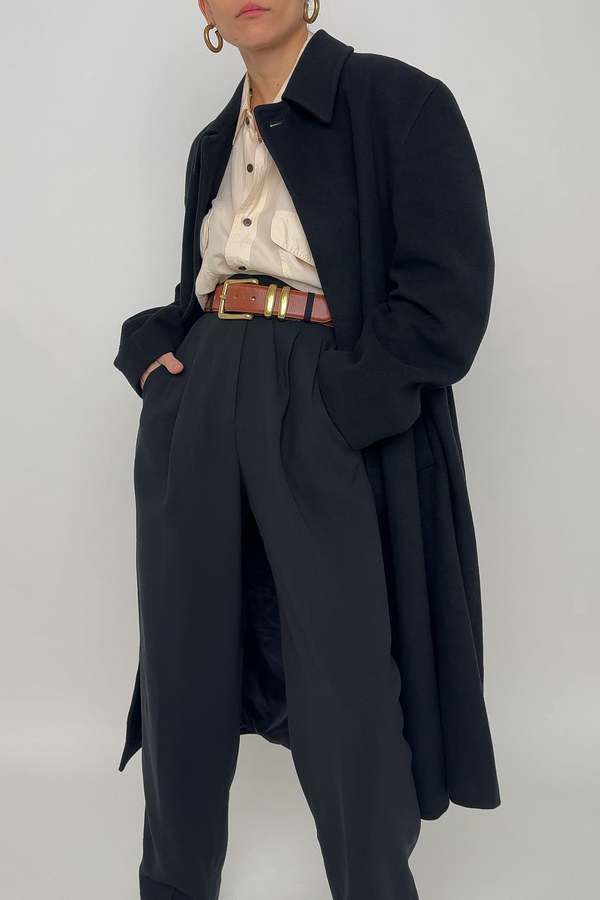 Vintage 90s Wool Coat - Onyx | Garmentory