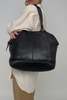Vintage Leather Hand and Shoulder Bag - Obsidian - Thumbnail 4