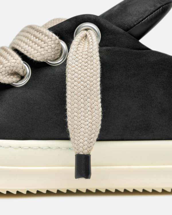 Rick Owens Jumbo Lace Padded Low Sneakers - Black/Milk | Garmentory