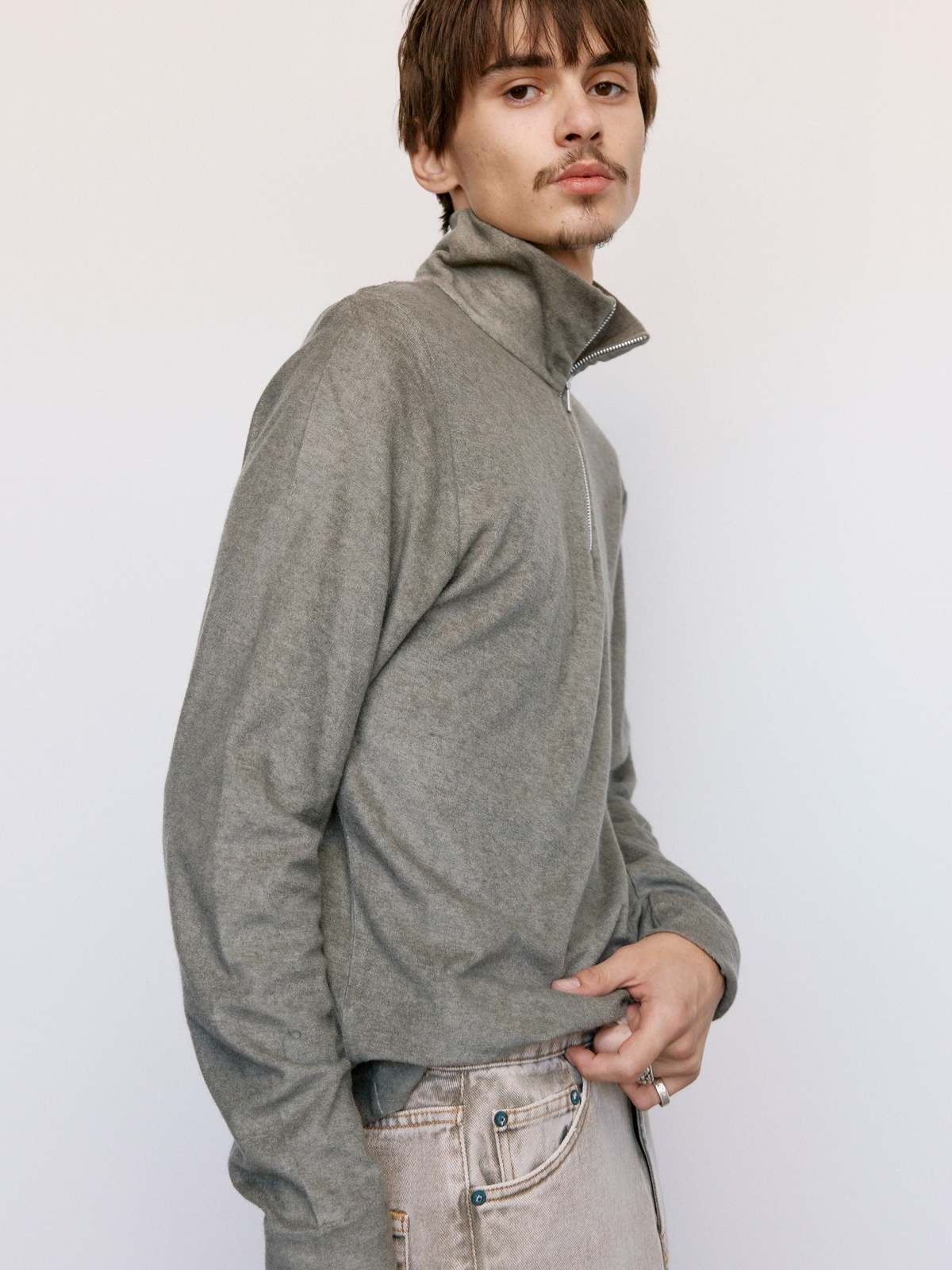 トップス OUR LEGACY DELICATE FUNNEL 44 Our Legacy - Delicate Funnel Corroded Olive Everyday Frotte