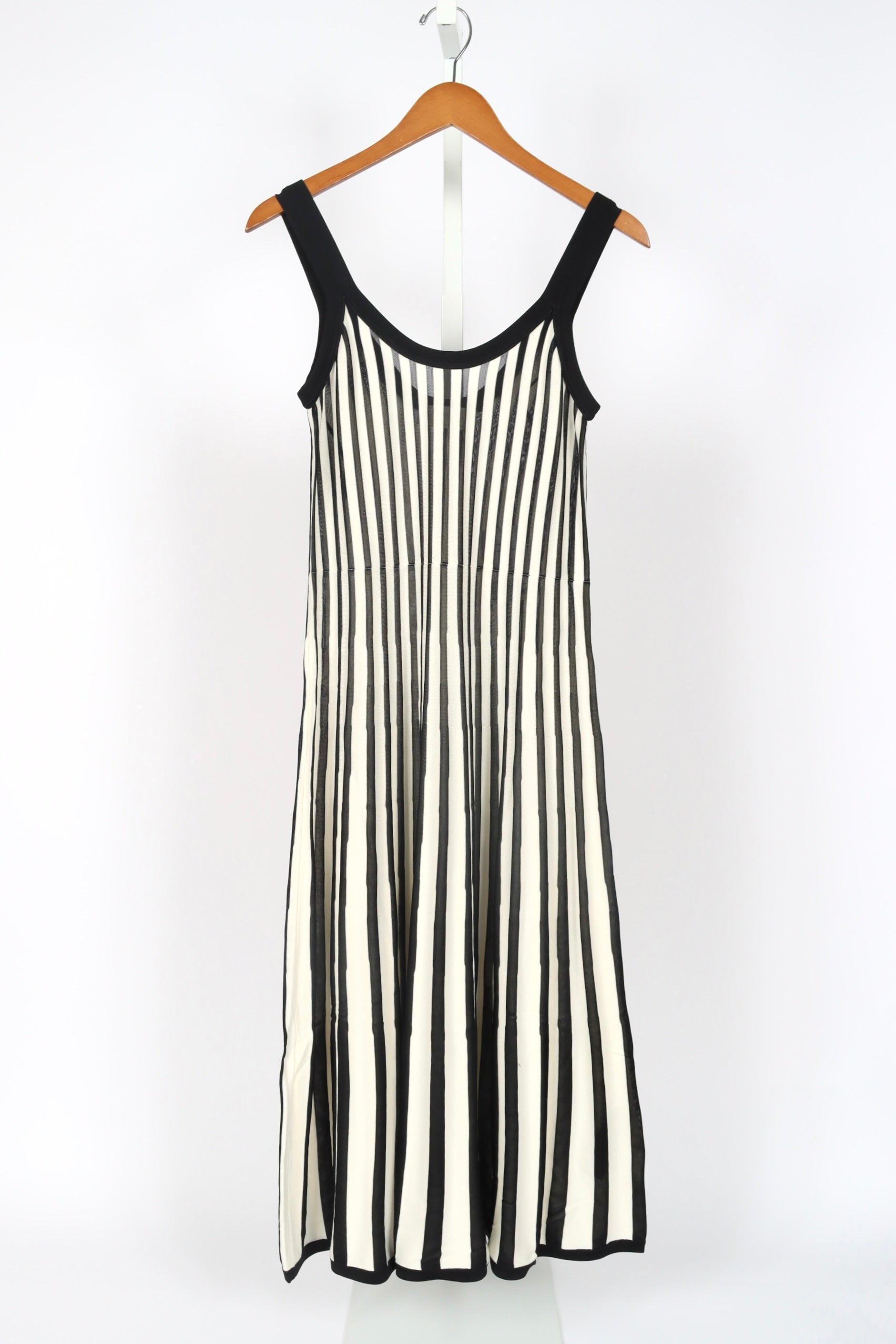 Zimmermann Wylie Stripe Knit Tank Dress - Black/Cream