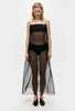 Silk Laundry Organza A-Line Dress - Black - Thumbnail 1