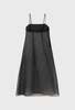 Silk Laundry Organza A-Line Dress - Black - Thumbnail 2